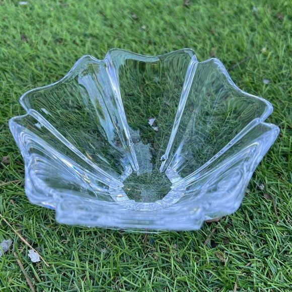 Vintage Orrefors Sweden Orion Lead Crystal Bowl Signed Le Petal Orion 7 X 4.5" - Picture 5 of 6